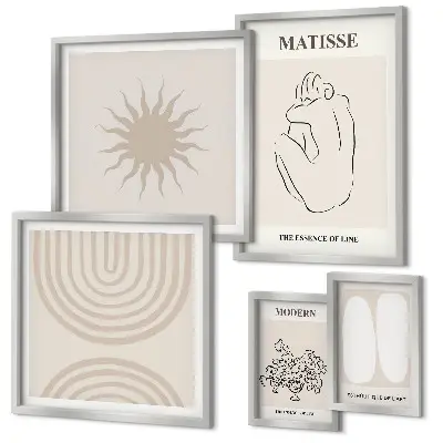 Conjunto de cuadros decorativos con diseño de líneas de arte minimalistas