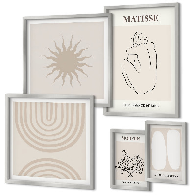 Conjunto de cuadros decorativos Líneas de arte minimalistas