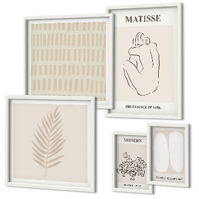 Set de 5 cuadros para salón Formas de estilo minimalista