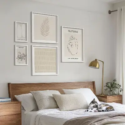 Set de 5 cuadros para salón con formas de estilo minimalista