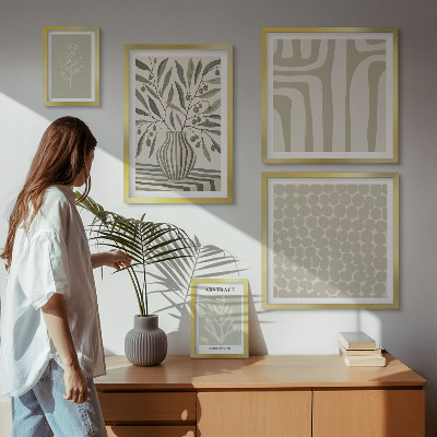 Pared galería de arte Patrones de plantas escandinavas