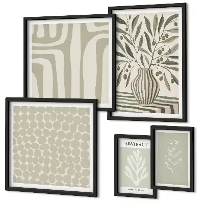 Patrones de plantas escandinavas decoración para pared de galería de arte
