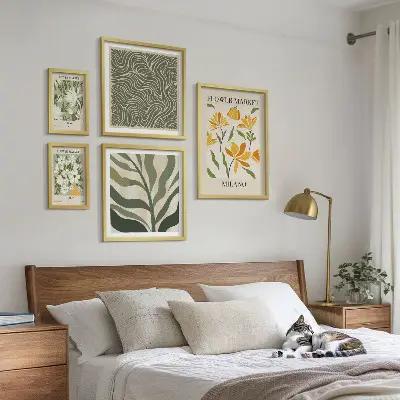 Conjunto de cuadros decorativos con motivos vegetales modernos