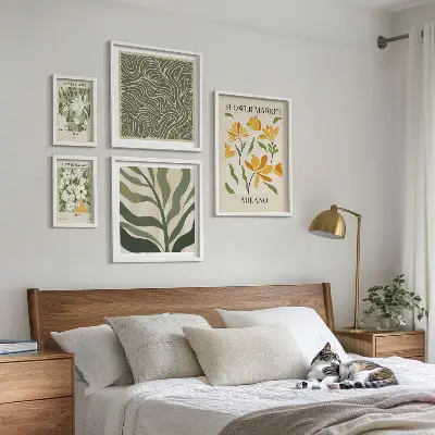 Conjunto de cuadros decorativos con motivos vegetales modernos