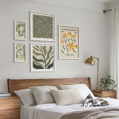 Conjunto de cuadros decorativos motivos vegetales modernos