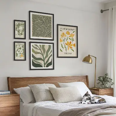 Conjunto de cuadros decorativos con motivos vegetales modernos