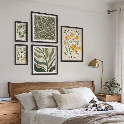 Conjunto de cuadros decorativos motivos vegetales modernos