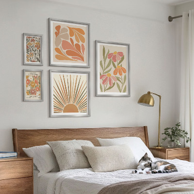 Pared galería de arte Flores geométricas de estilo bohemio
