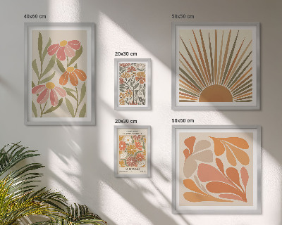Pared galería de arte Flores geométricas de estilo bohemio