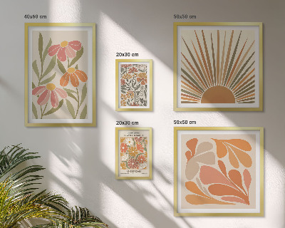 Pared galería de arte Flores geométricas de estilo bohemio