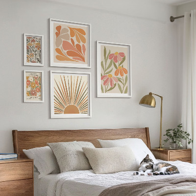 Pared galería de arte Flores geométricas de estilo bohemio