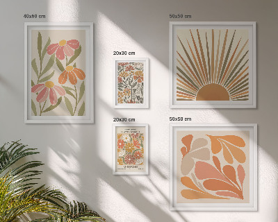 Pared galería de arte Flores geométricas de estilo bohemio