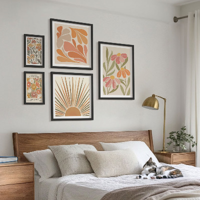 Pared galería de arte Flores geométricas de estilo bohemio