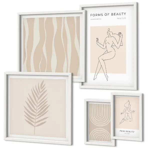 Conjunto de cuadros decorativos con hermosos motivos minimalistas