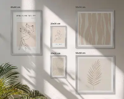 Conjunto de cuadros decorativos con hermosos motivos minimalistas