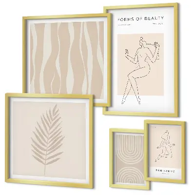 Conjunto de cuadros decorativos con hermosos motivos minimalistas