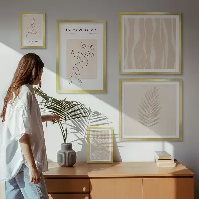 Conjunto de cuadros decorativos con hermosos motivos minimalistas