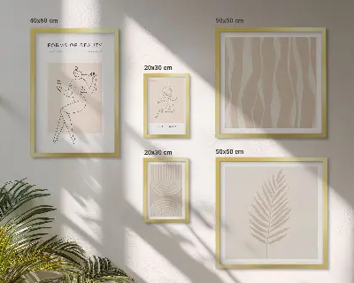 Conjunto de cuadros decorativos con hermosos motivos minimalistas