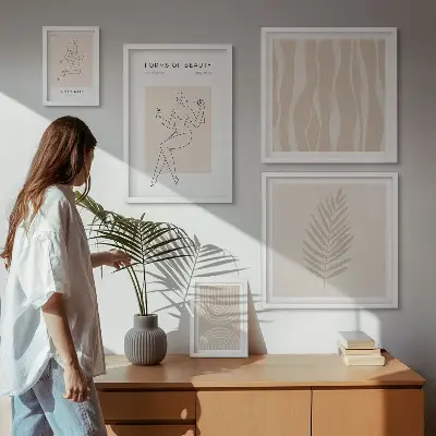 Conjunto de cuadros decorativos con hermosos motivos minimalistas