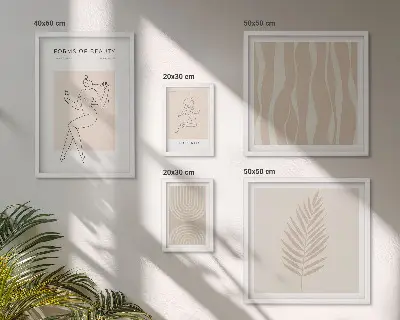 Conjunto de cuadros decorativos con hermosos motivos minimalistas