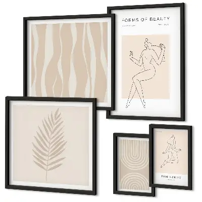 Conjunto de cuadros decorativos con hermosos motivos minimalistas