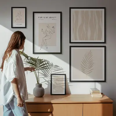 Conjunto de cuadros decorativos con hermosos motivos minimalistas