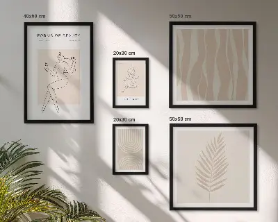 Conjunto de cuadros decorativos con hermosos motivos minimalistas
