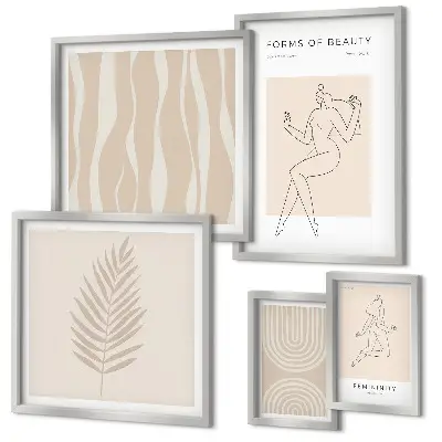 Conjunto de cuadros decorativos con hermosos motivos minimalistas