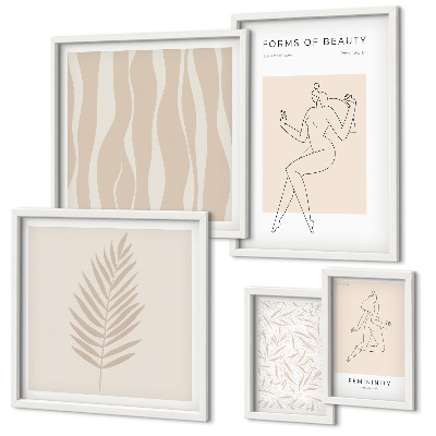 Pared galería de arte Gráficos elegantes de mujeres y plantas