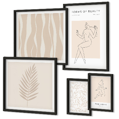 Pared galería de arte Gráficos elegantes de mujeres y plantas