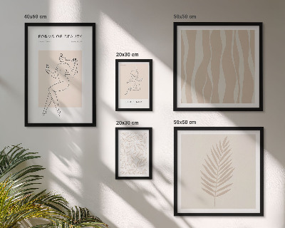 Pared galería de arte Gráficos elegantes de mujeres y plantas