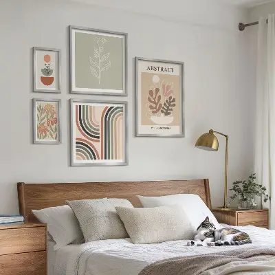 Conjunto de cuadros decorativos con diseño de abstracciones vegetales