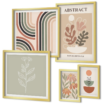Conjunto de cuadros decorativos Abstracciones vegetales con estilo