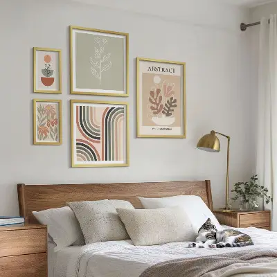 Conjunto de cuadros decorativos con diseño de abstracciones vegetales