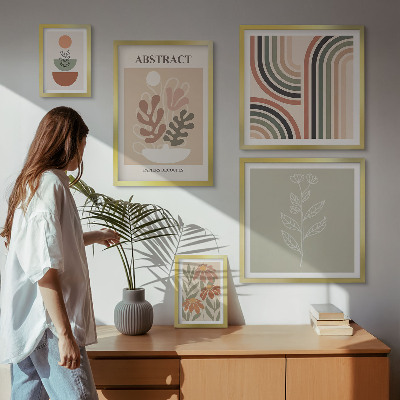 Conjunto de cuadros decorativos Abstracciones vegetales con estilo