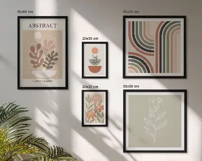 Conjunto de cuadros decorativos con diseño de abstracciones vegetales
