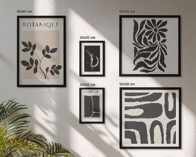 Set de 5 cuadros para salón motivos vegetales modernos