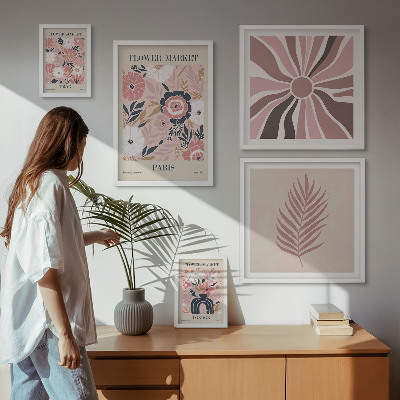 Pared galería de arte Mercados de flores de estilo bohemio