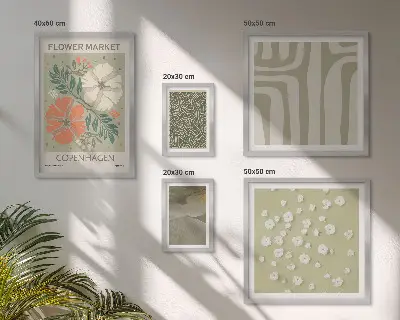 Conjunto de cuadros decorativos con estampados bohemios de motivos vegetales