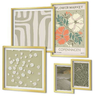 Conjunto de cuadros decorativos Estampados bohemios con motivos vegetales