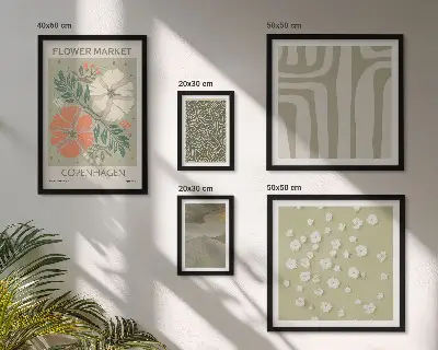 Conjunto de cuadros decorativos con estampados bohemios de motivos vegetales