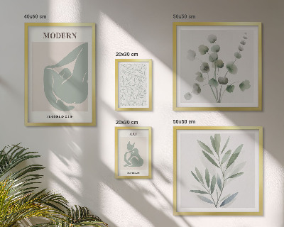 Set de 5 cuadros para salón Gráficos abstractos y de plantas con estilo