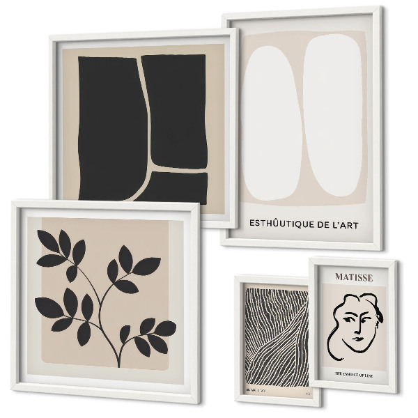 Conjunto de cuadros decorativos Líneas minimalistas con gráficos elegantes
