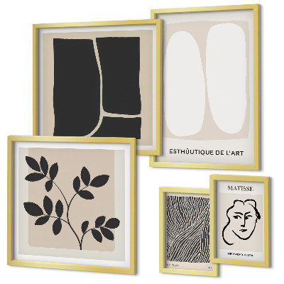Conjunto de cuadros decorativos Líneas minimalistas con gráficos elegantes