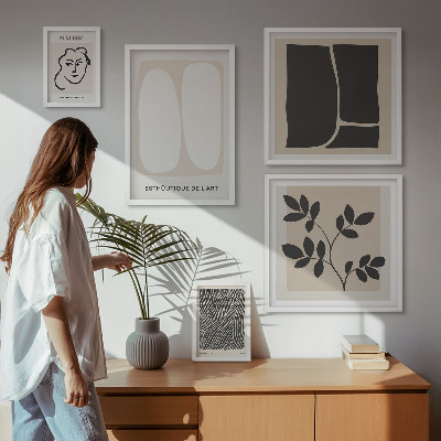 Conjunto de cuadros decorativos Líneas minimalistas con gráficos elegantes