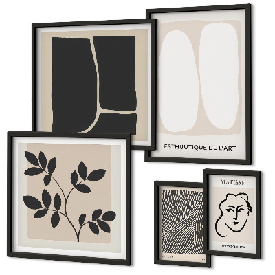 Conjunto de cuadros decorativos Líneas minimalistas con gráficos elegantes