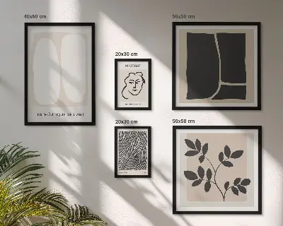 Conjunto de cuadros decorativos con diseño de líneas minimalistas y gráficos elegantes