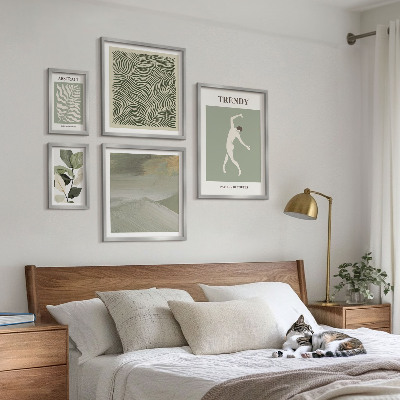 Set de 5 cuadros para salón Plantas abstractas con estilo