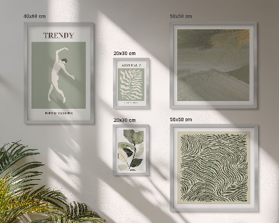 Set de 5 cuadros para salón Plantas abstractas con estilo