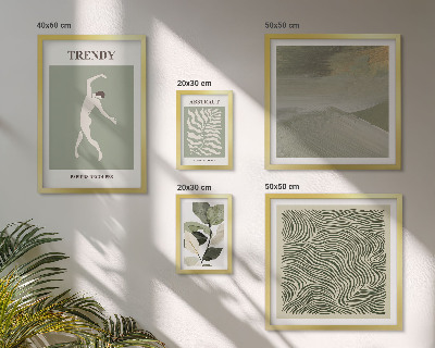 Set de 5 cuadros para salón Plantas abstractas con estilo